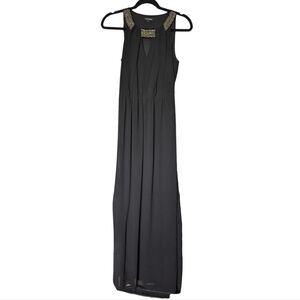 XS • Le Chateau • Beaded High Neckline Maxi Gown